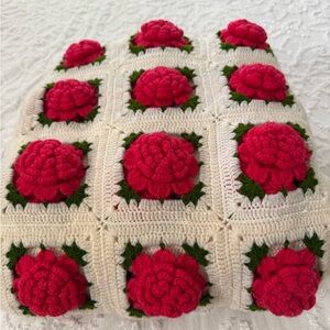 Crochet Blanket 3D Red Rose Flowers Afghan Blanket
Crochet Cottage